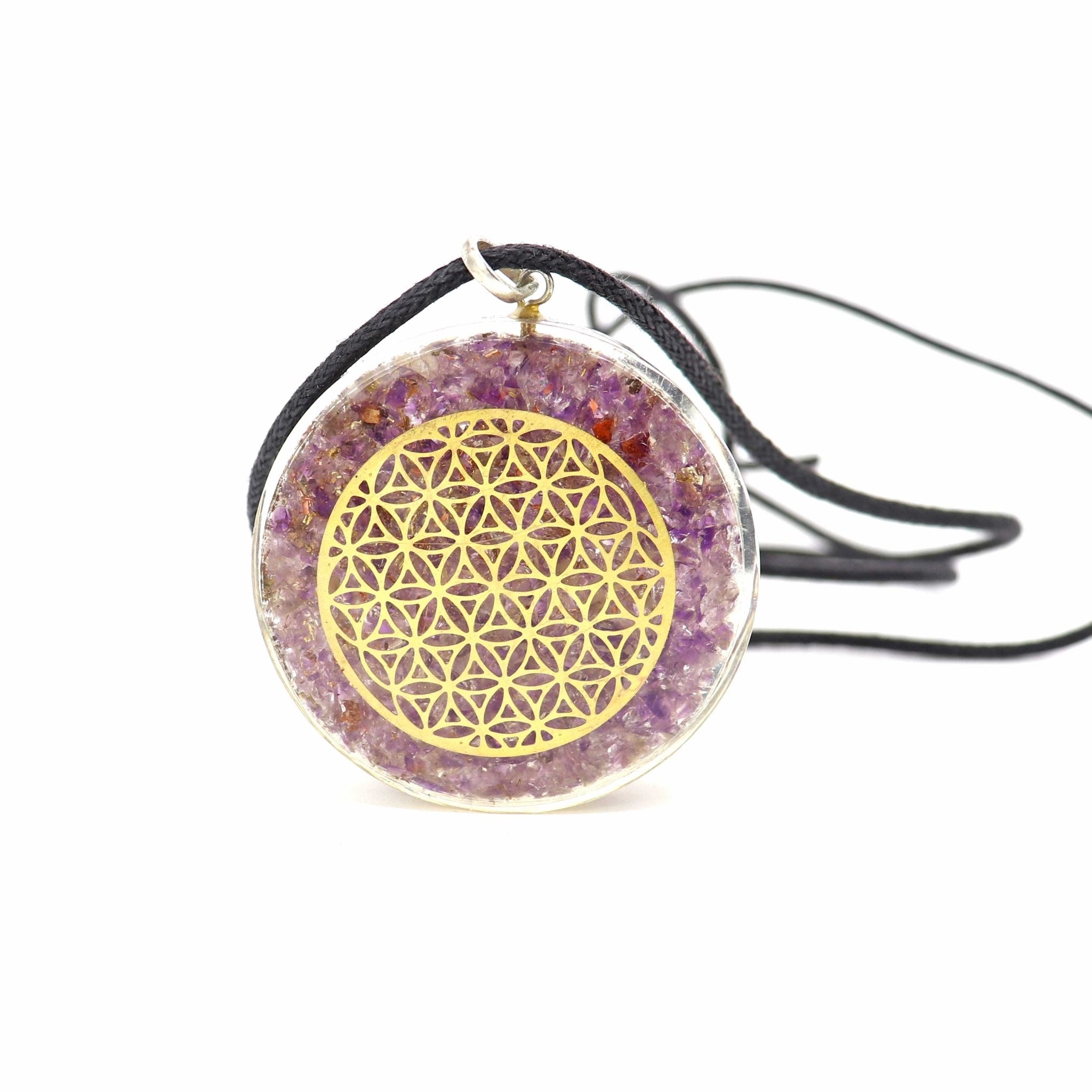 Flower of Life Amethyst Necklace - 13 Moons