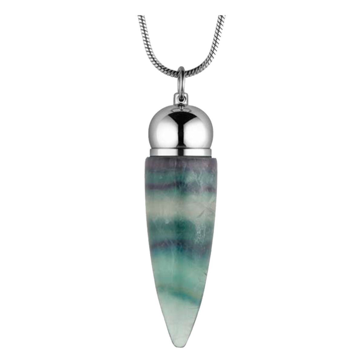 Fluorite Chamber Pendulum Necklace - 13 Moons