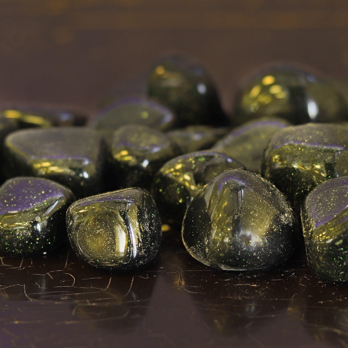Goldstone, Green Tumbled Stone - 13 Moons
