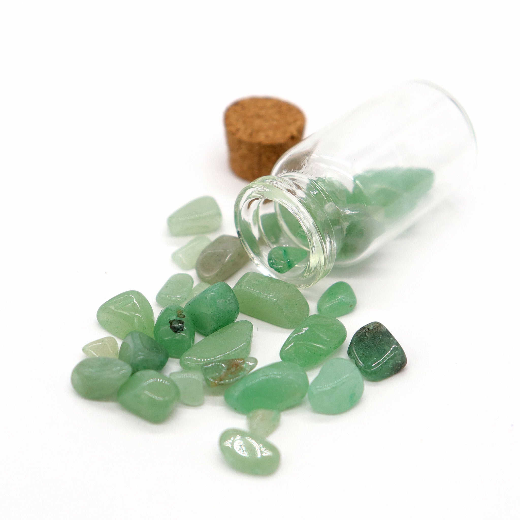Green Aventurine Gemstones in Bottle - 13 Moons