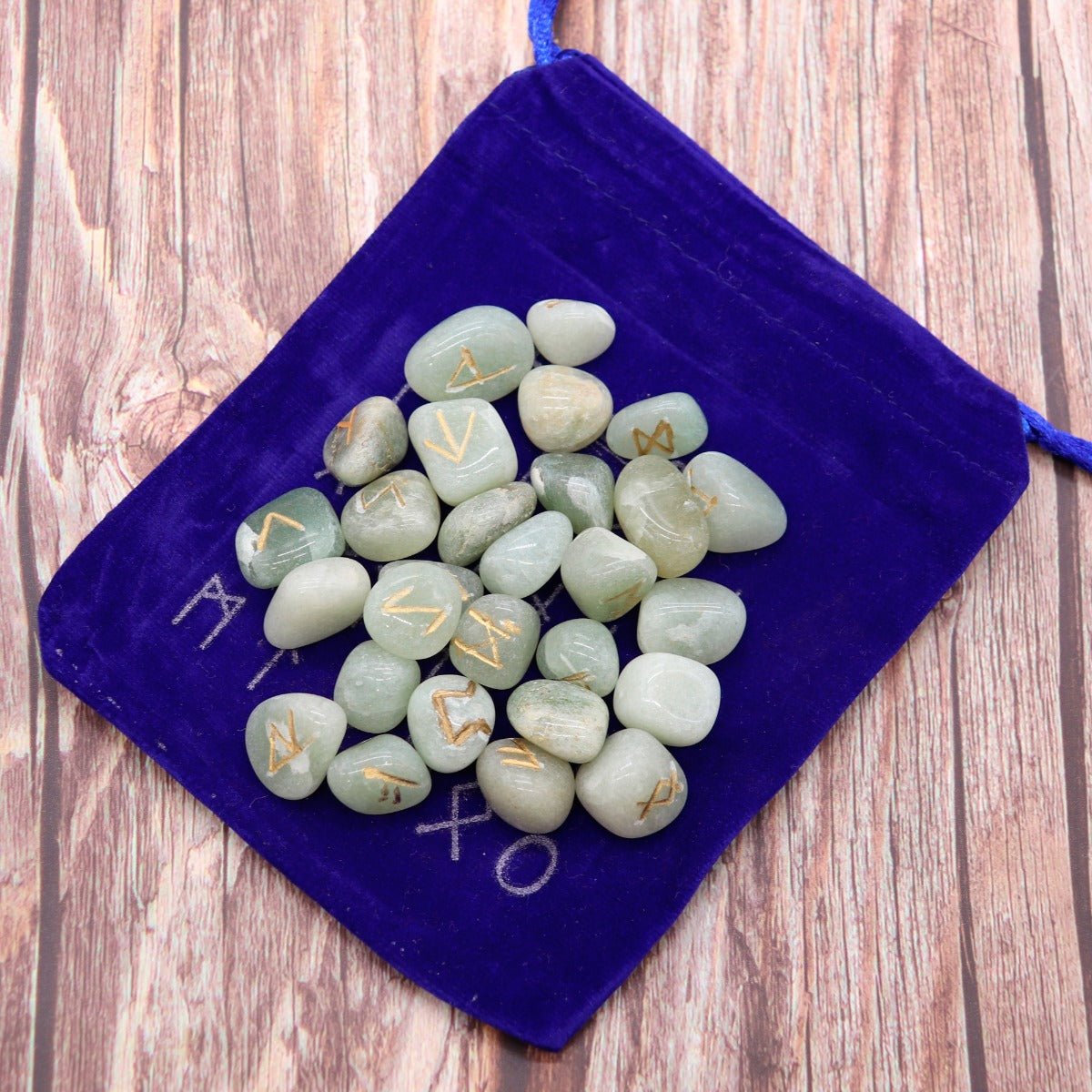 Green Aventurine Tumbled Runes - 13 Moons