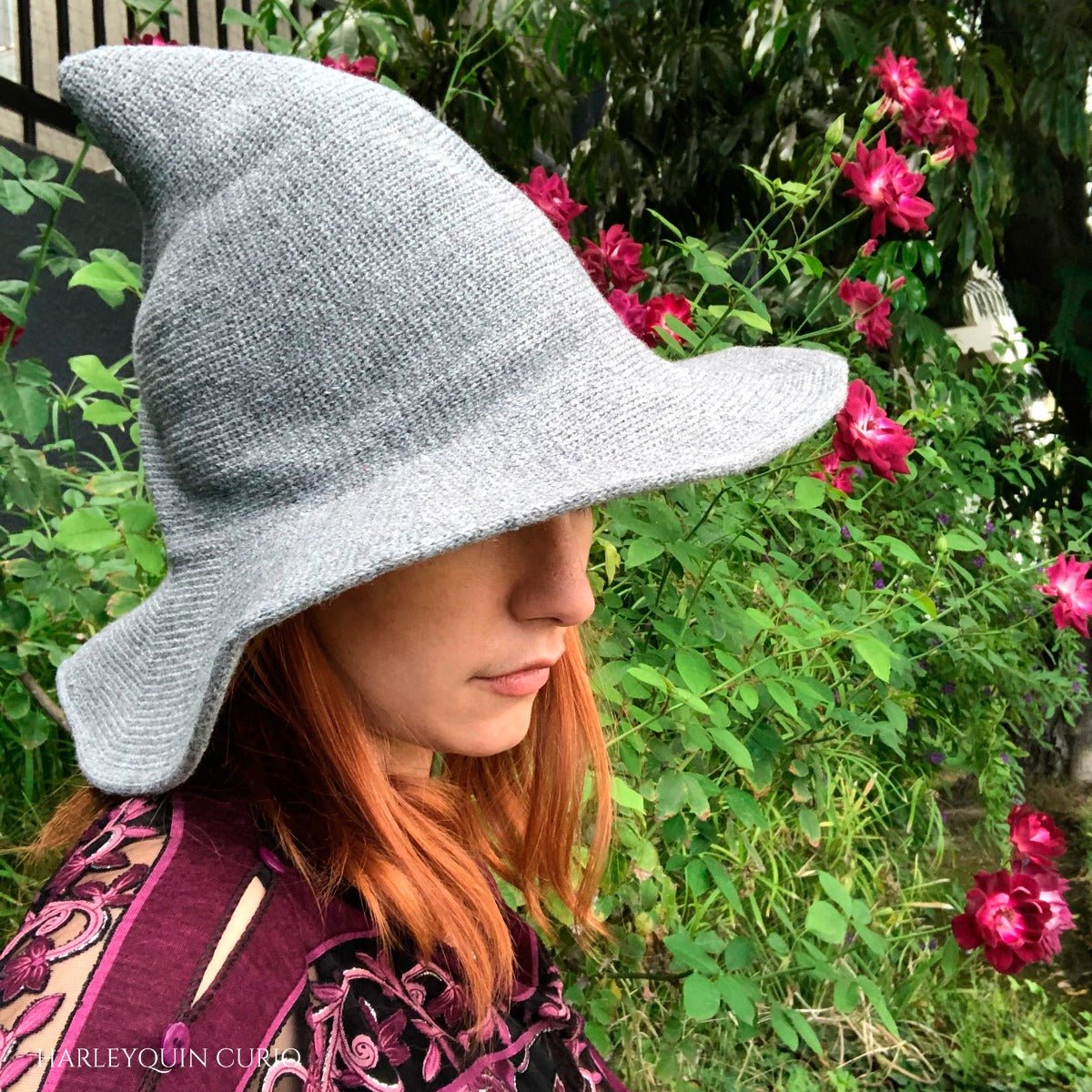 Grey Wool Witches Hat - 13 Moons