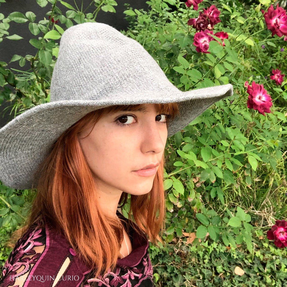 Grey Wool Witches Hat - 13 Moons