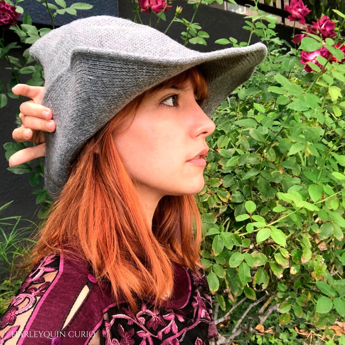 Grey Wool Witches Hat - 13 Moons