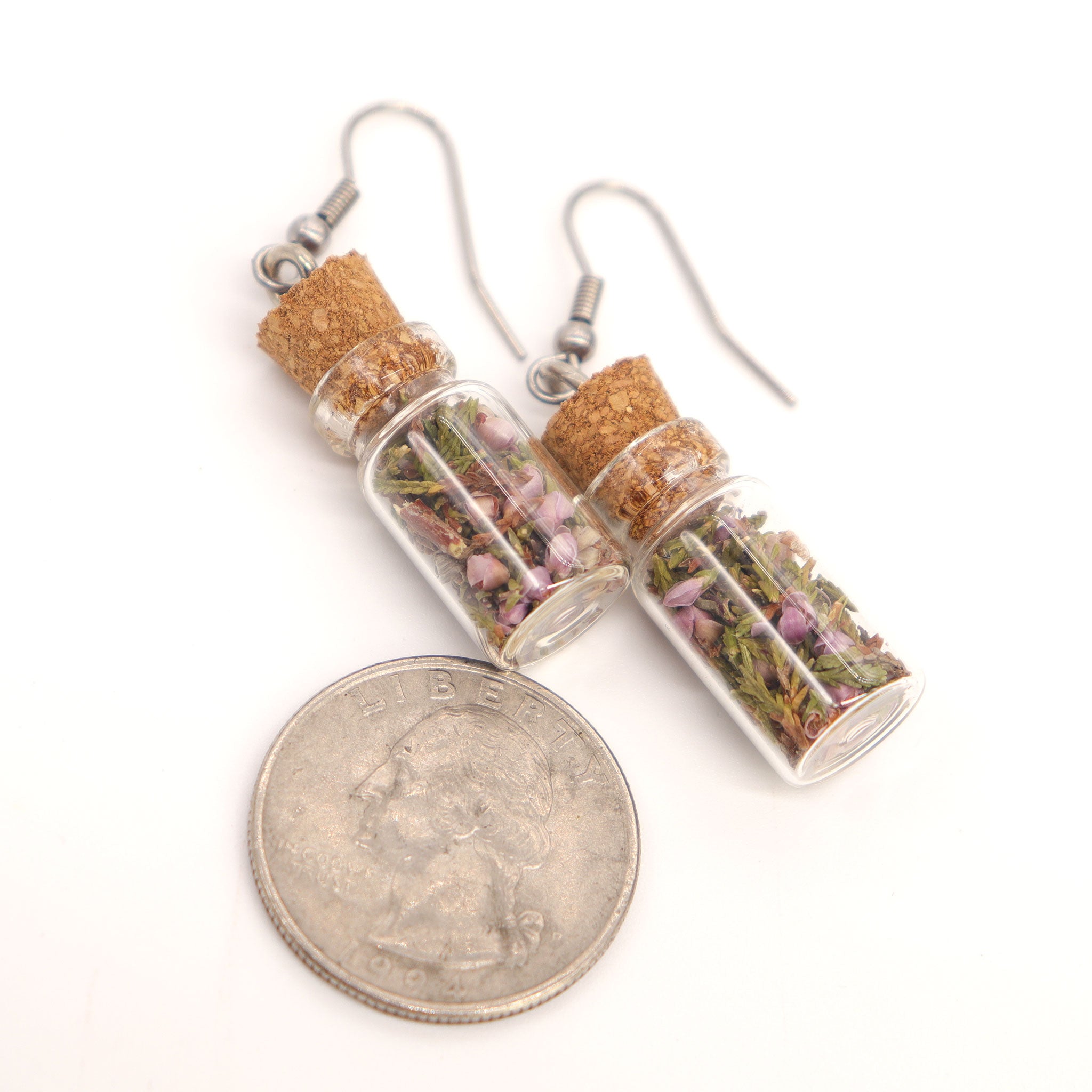 Heather Herb Bottle Earrings - 13 Moons