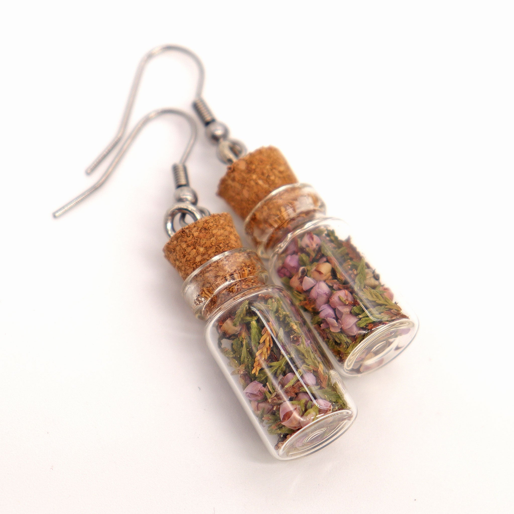Heather Herb Bottle Earrings - 13 Moons