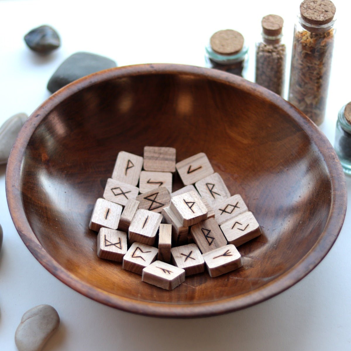 Hickory Elder Futhark Runes - 13 Moons