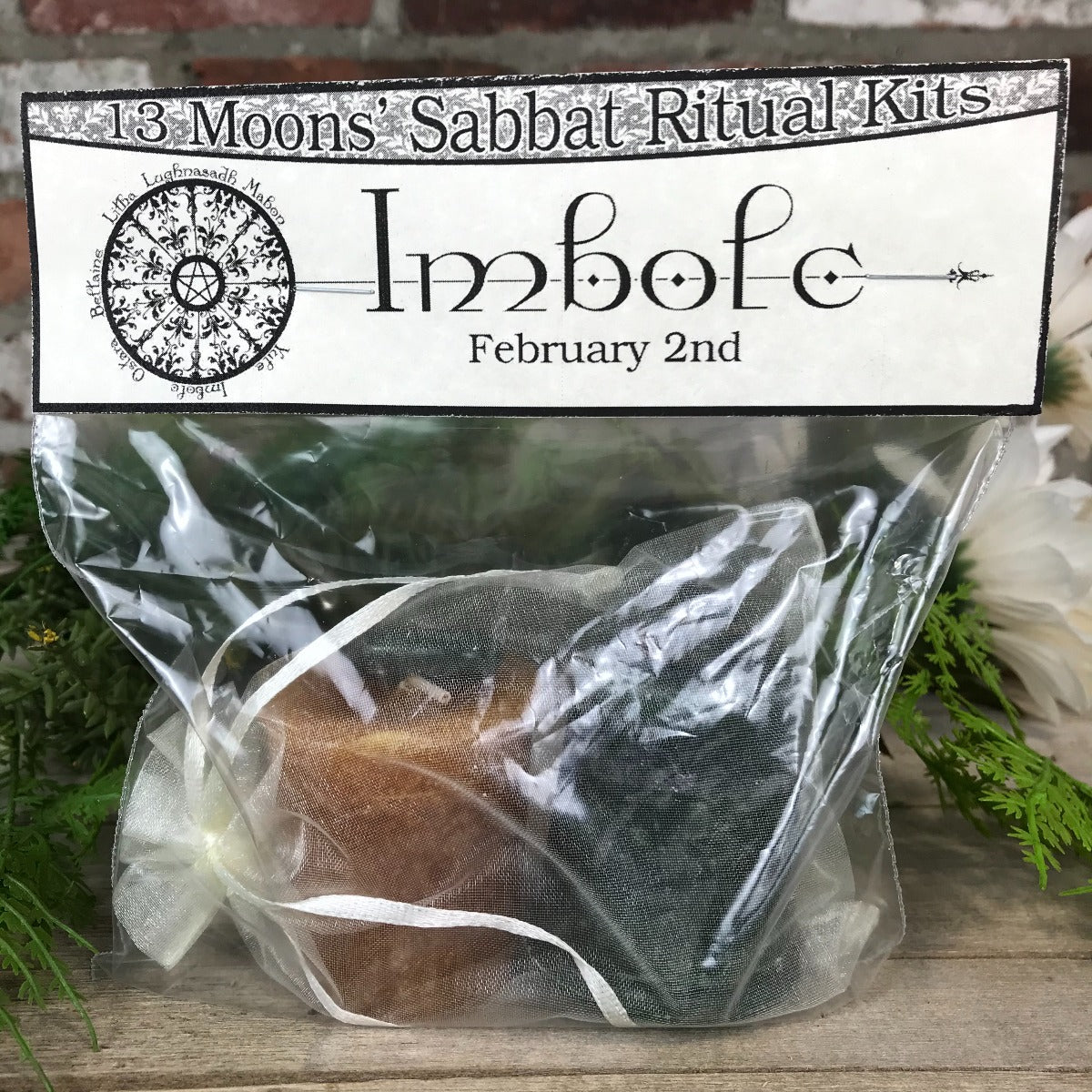 Imbolc Candle and Stone Set - 13 Moons