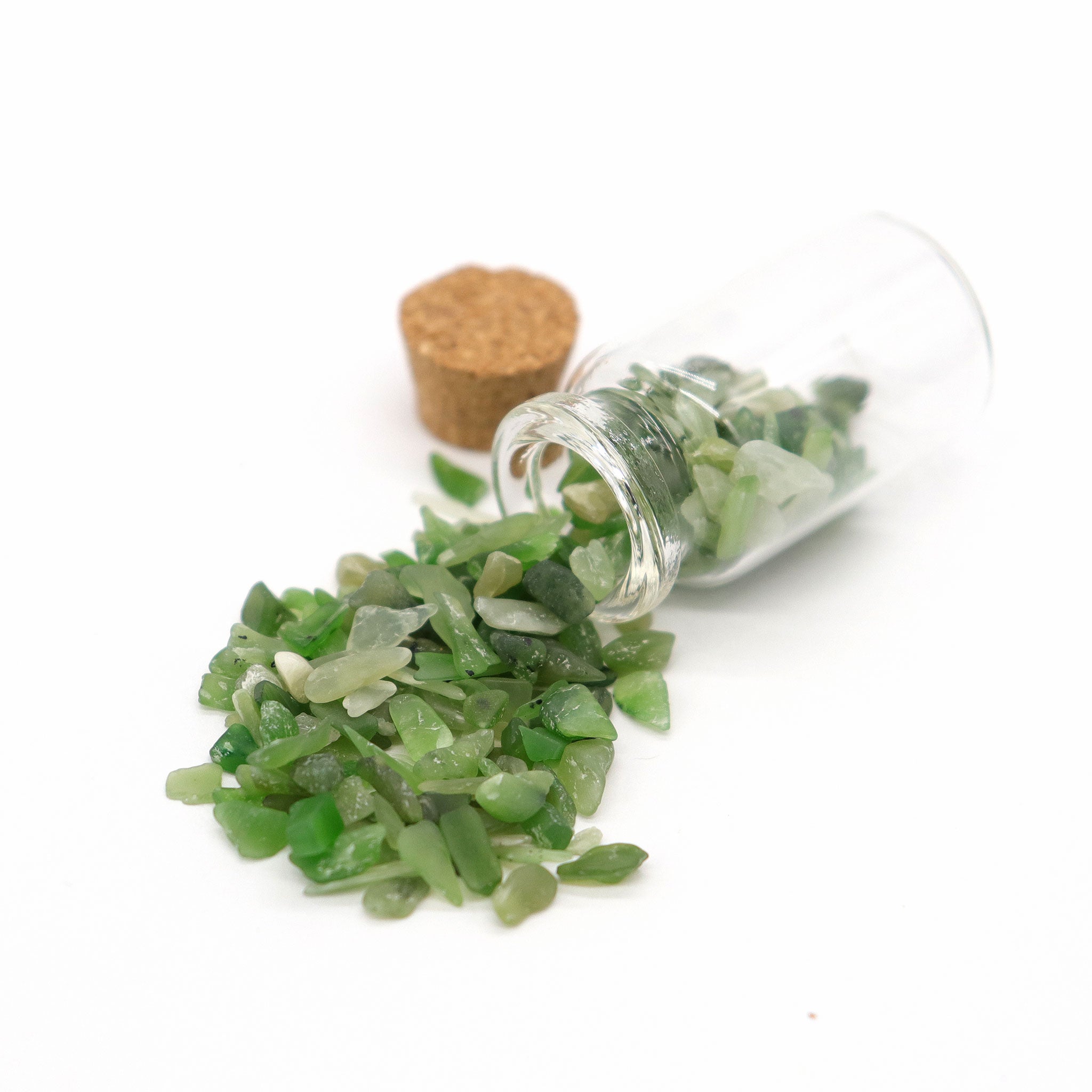 Jade Nephrite Gemstones in Bottle - 13 Moons