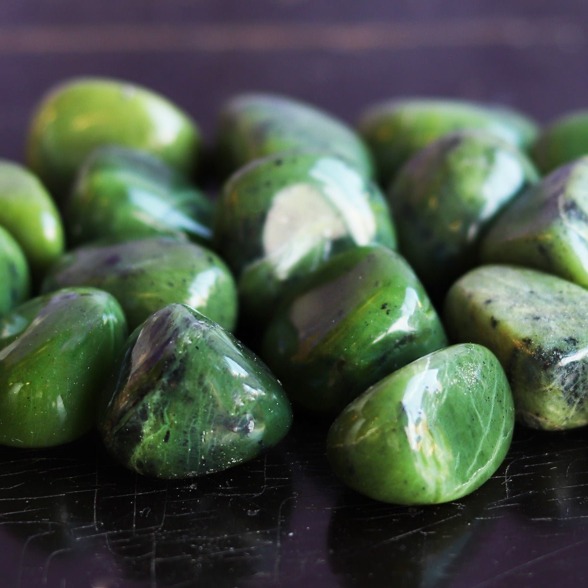 Jade, Nephrite Tumbled Stone - 13 Moons