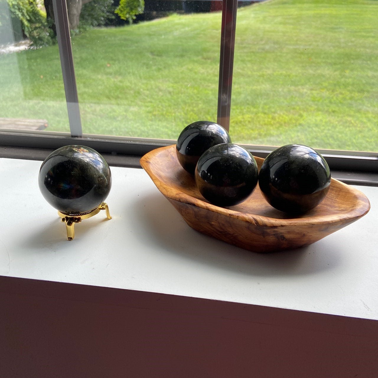 Labradorite Sphere, 2.25 - 2.75 inches - 13 Moons