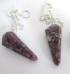 Lepidolite Faceted Pendulum - 13 Moons