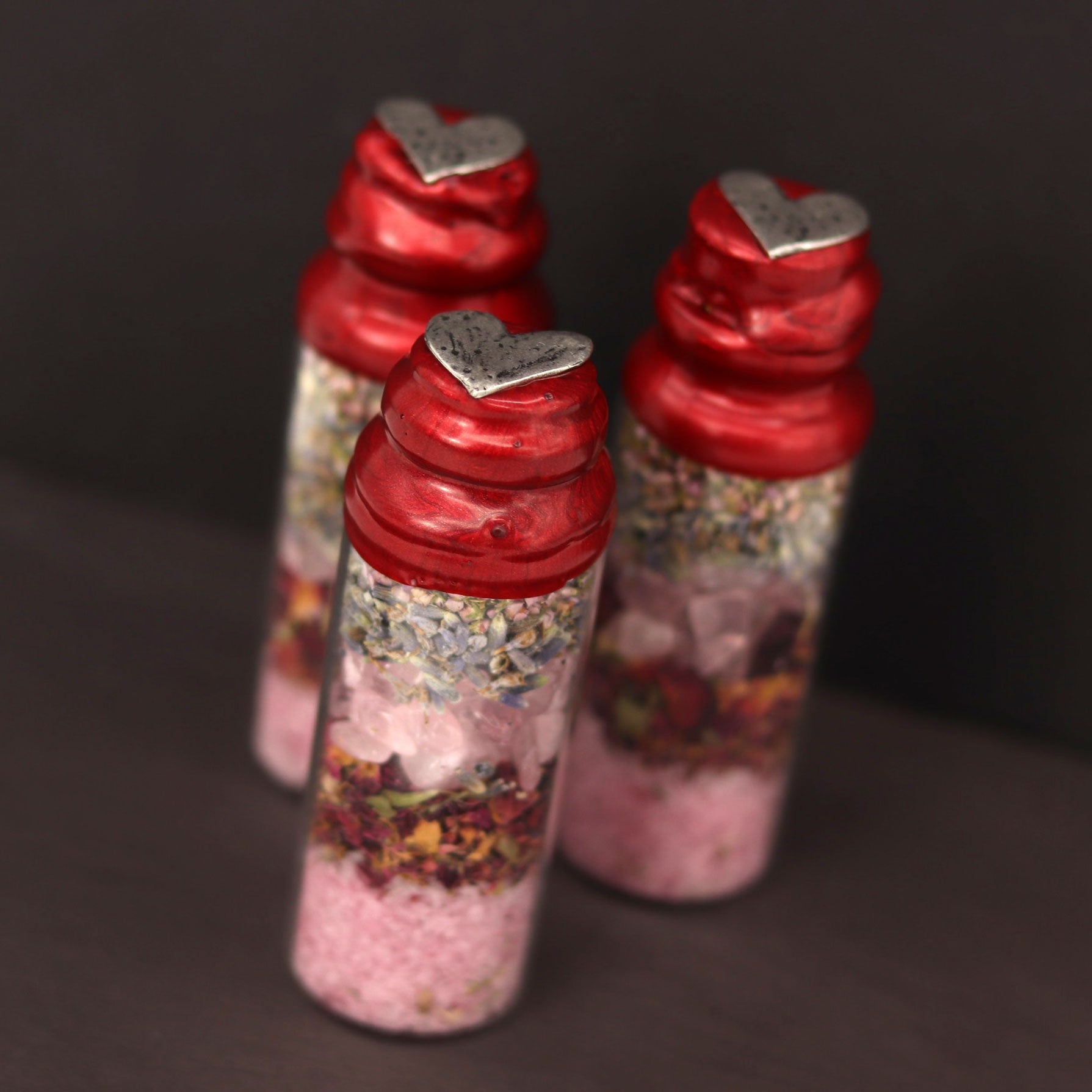 Love Spell Bottle Layered with Herbs and Gemstones - 13 Moons