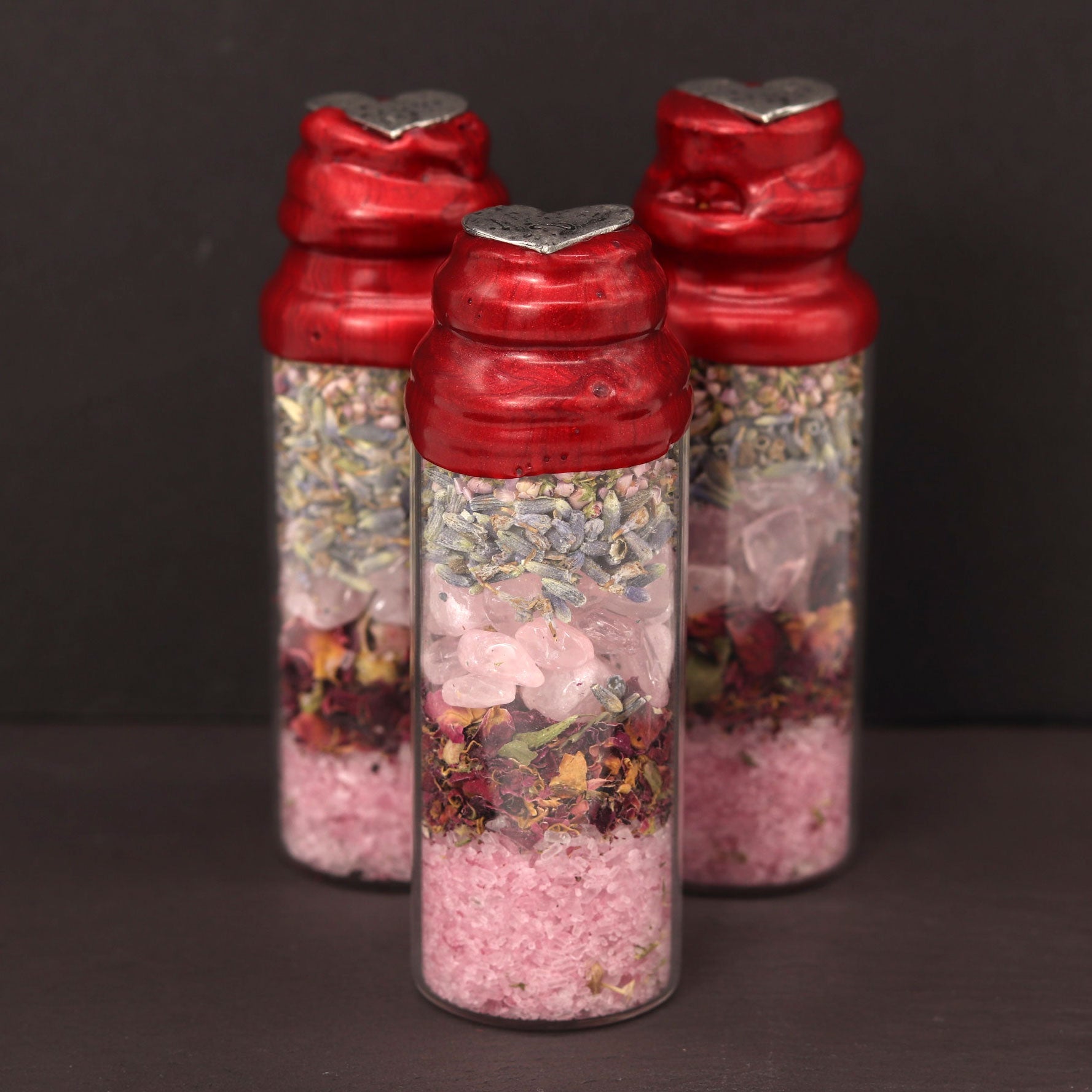 Love Spell Bottle Layered with Herbs and Gemstones - 13 Moons