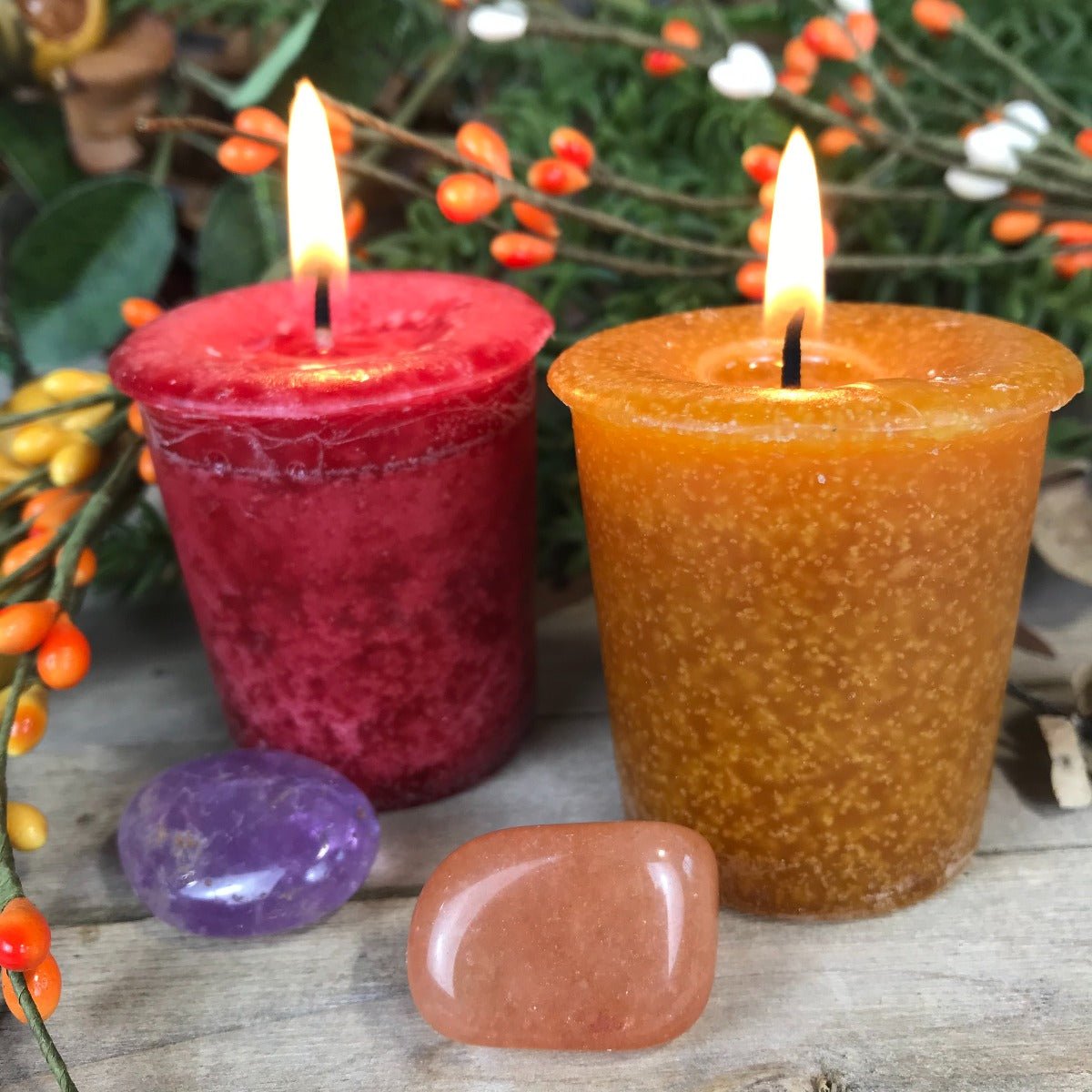 Mabon Candle and Stone Set - 13 Moons