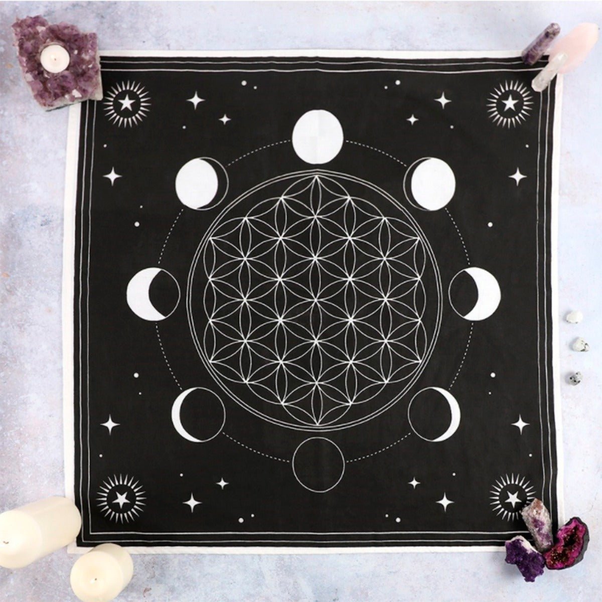 Moon Phase Altar Cloth 27.5 inches - 13 Moons