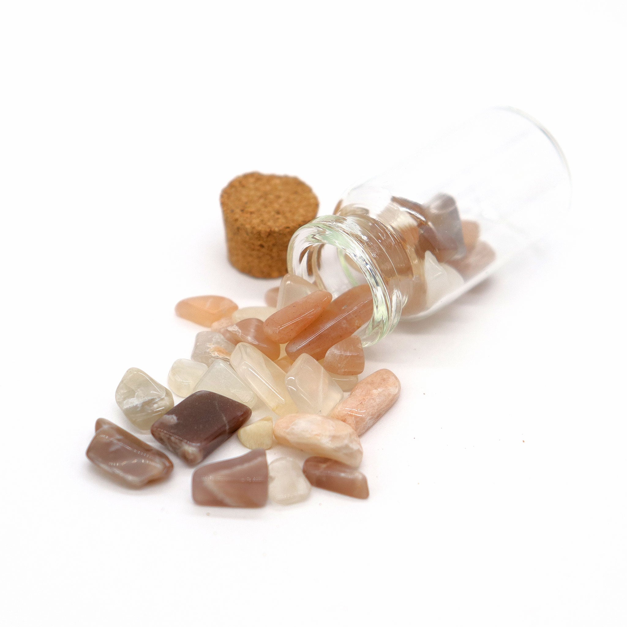 Moonstone Gemstones in Bottle - 13 Moons