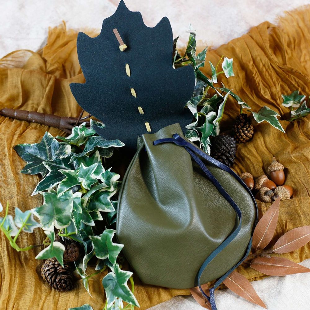 Oak Leaf Drawstring Bag - 13 Moons