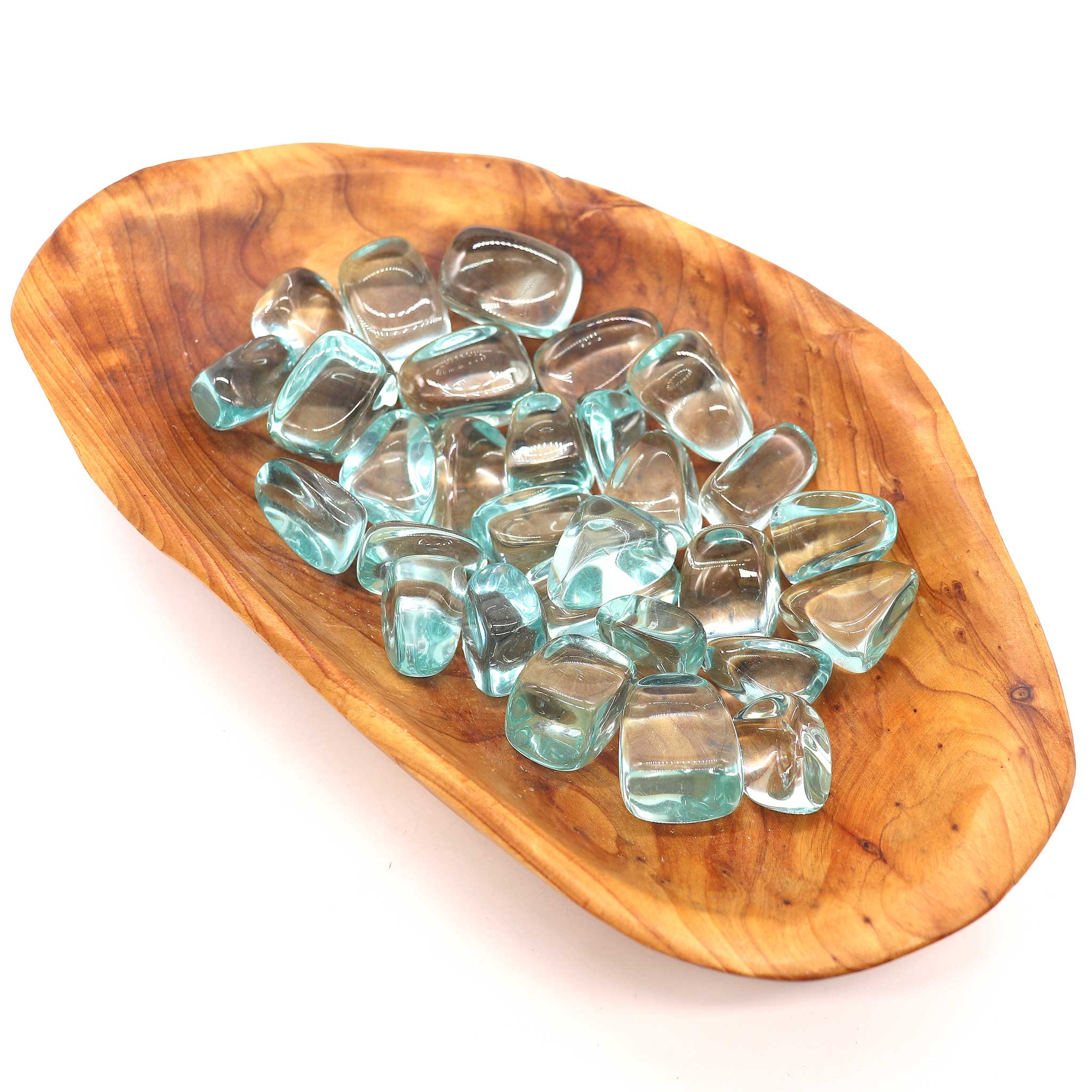 Obsidian, Aqua Blue Tumbled Stone - 13 Moons