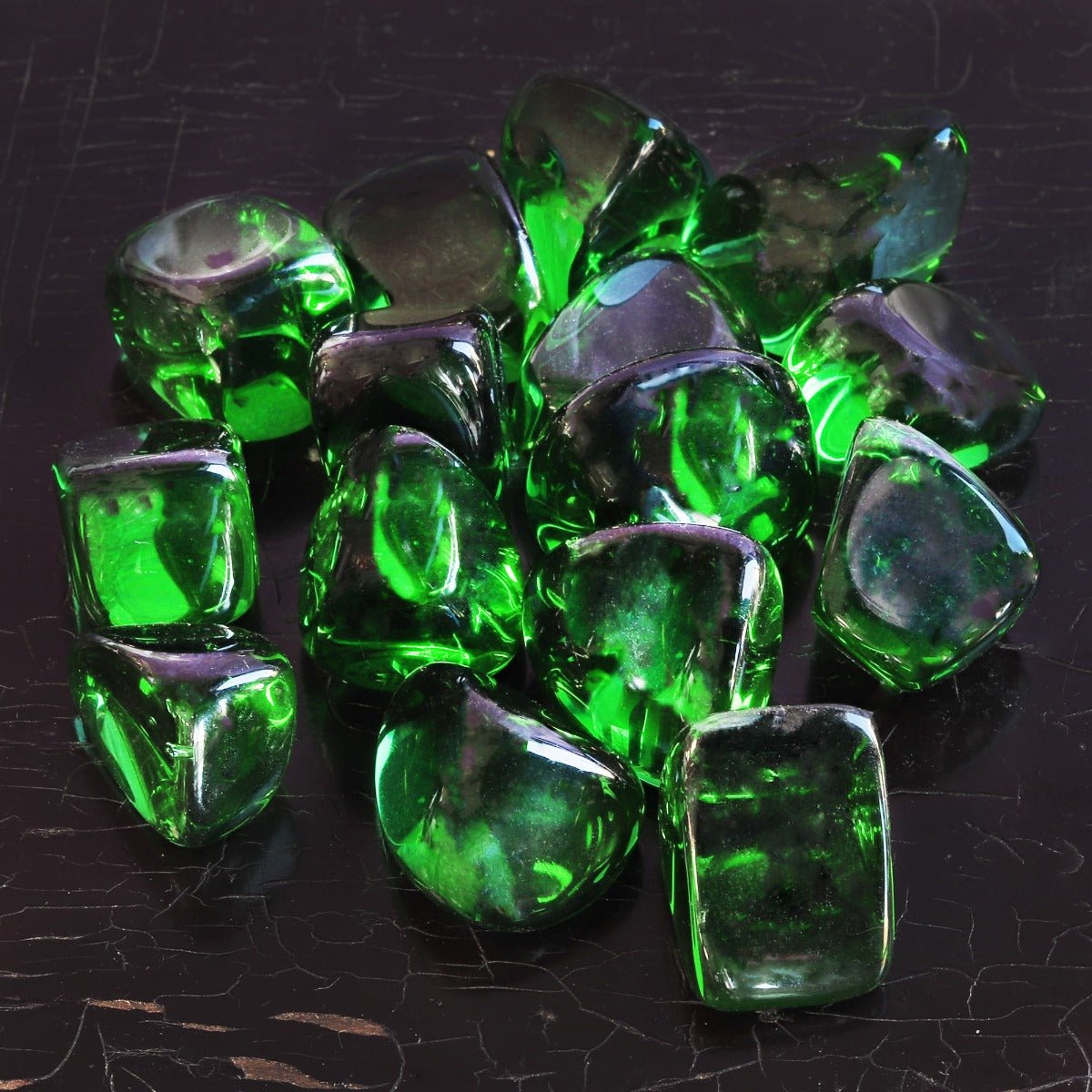 Obsidian, Green Tumbled Stone - 13 Moons