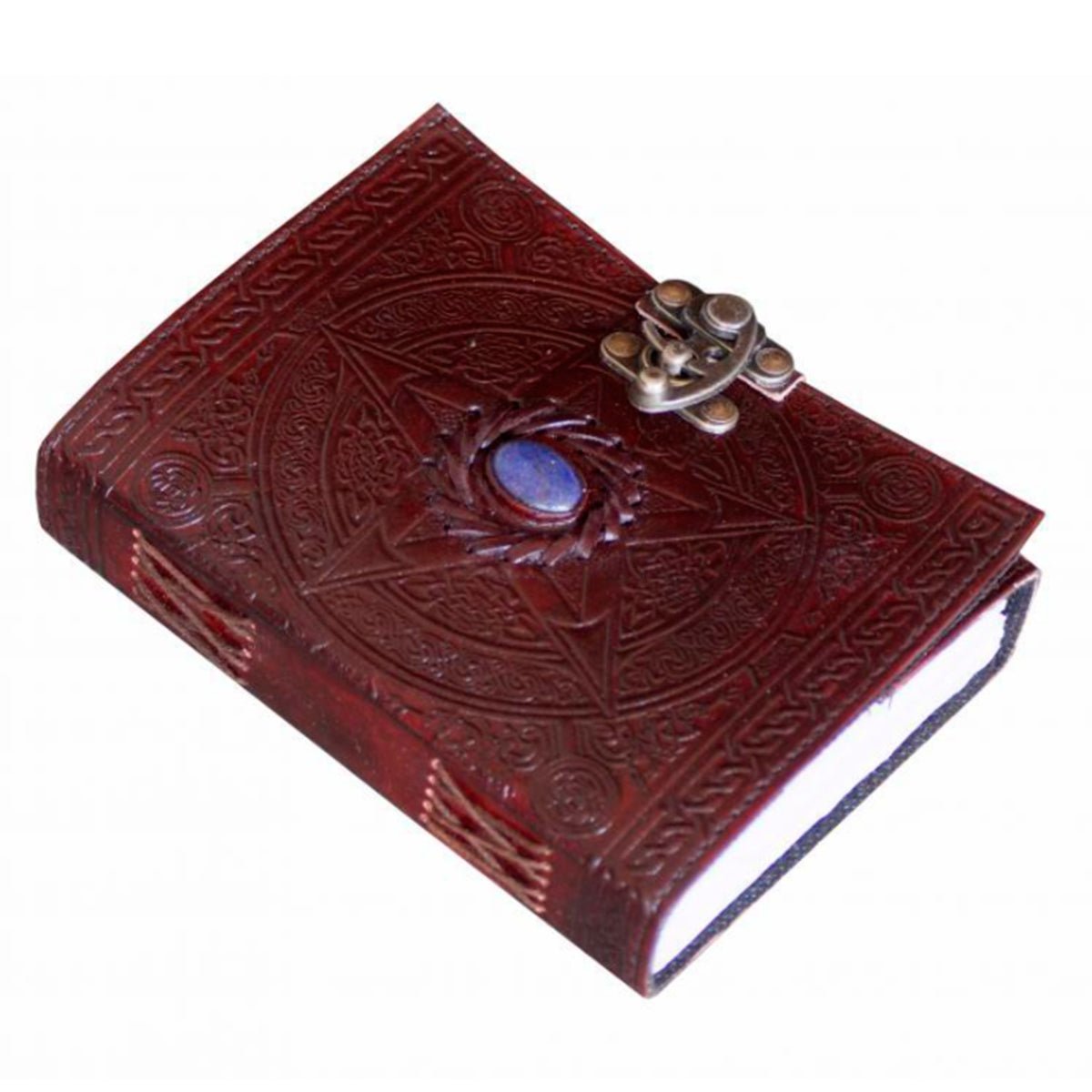Pentacle and Stone Leather Journal - 13 Moons