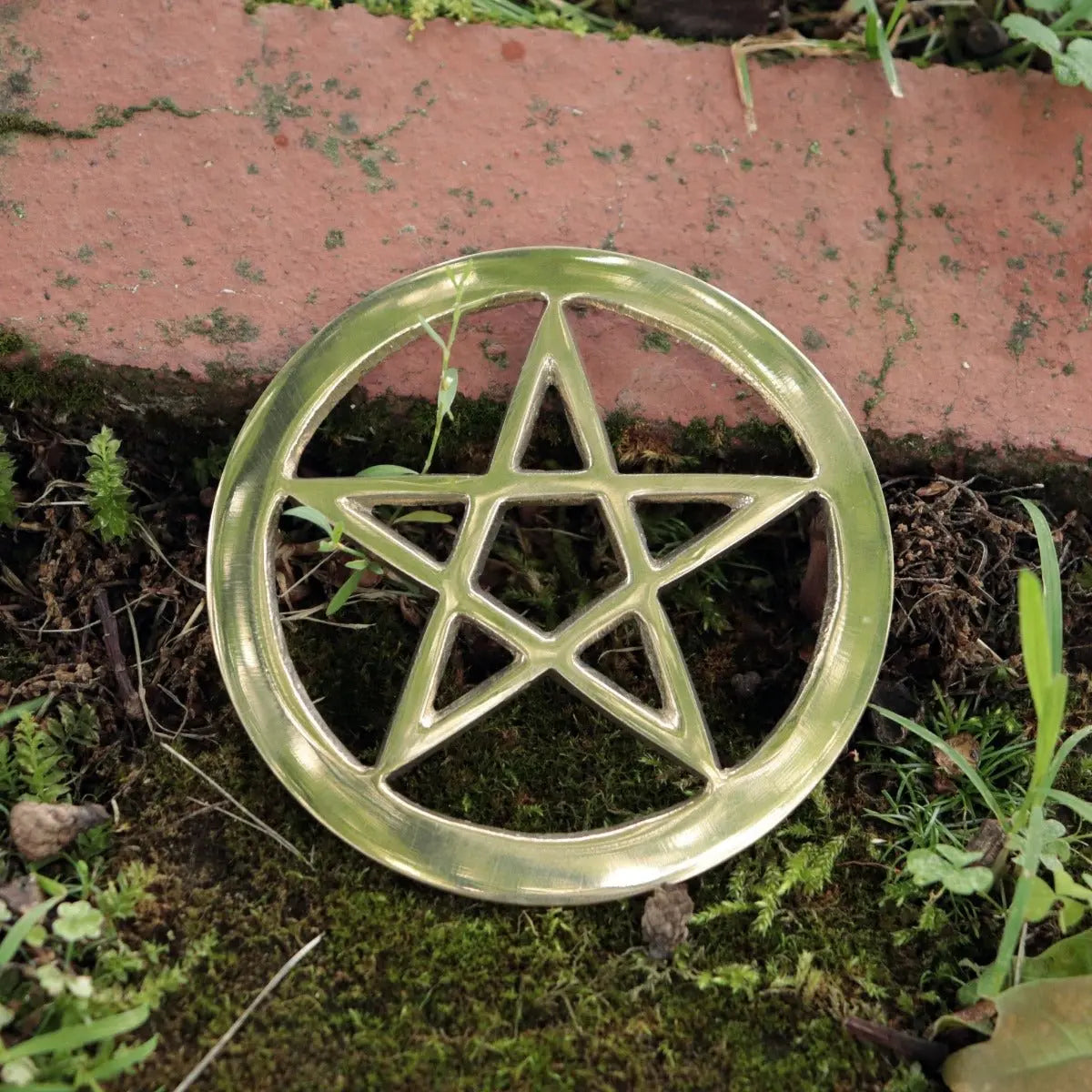 Pentacle Brass Altar Tile, 3 inch - 13 Moons