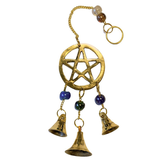 Pentacle Chime with Beads and Bells - 13 Moons