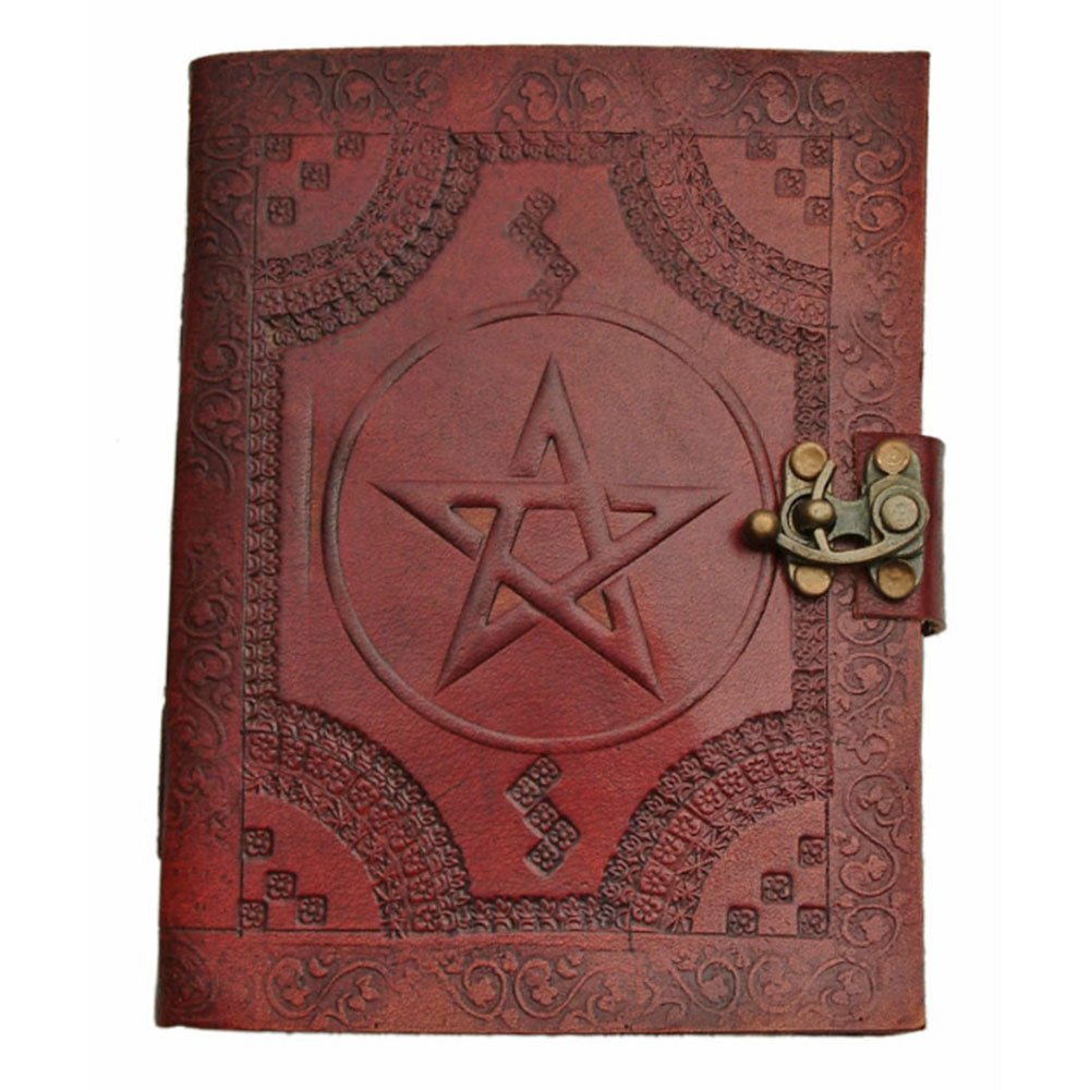 Pentacle Leather Journal with Lock - 13 Moons