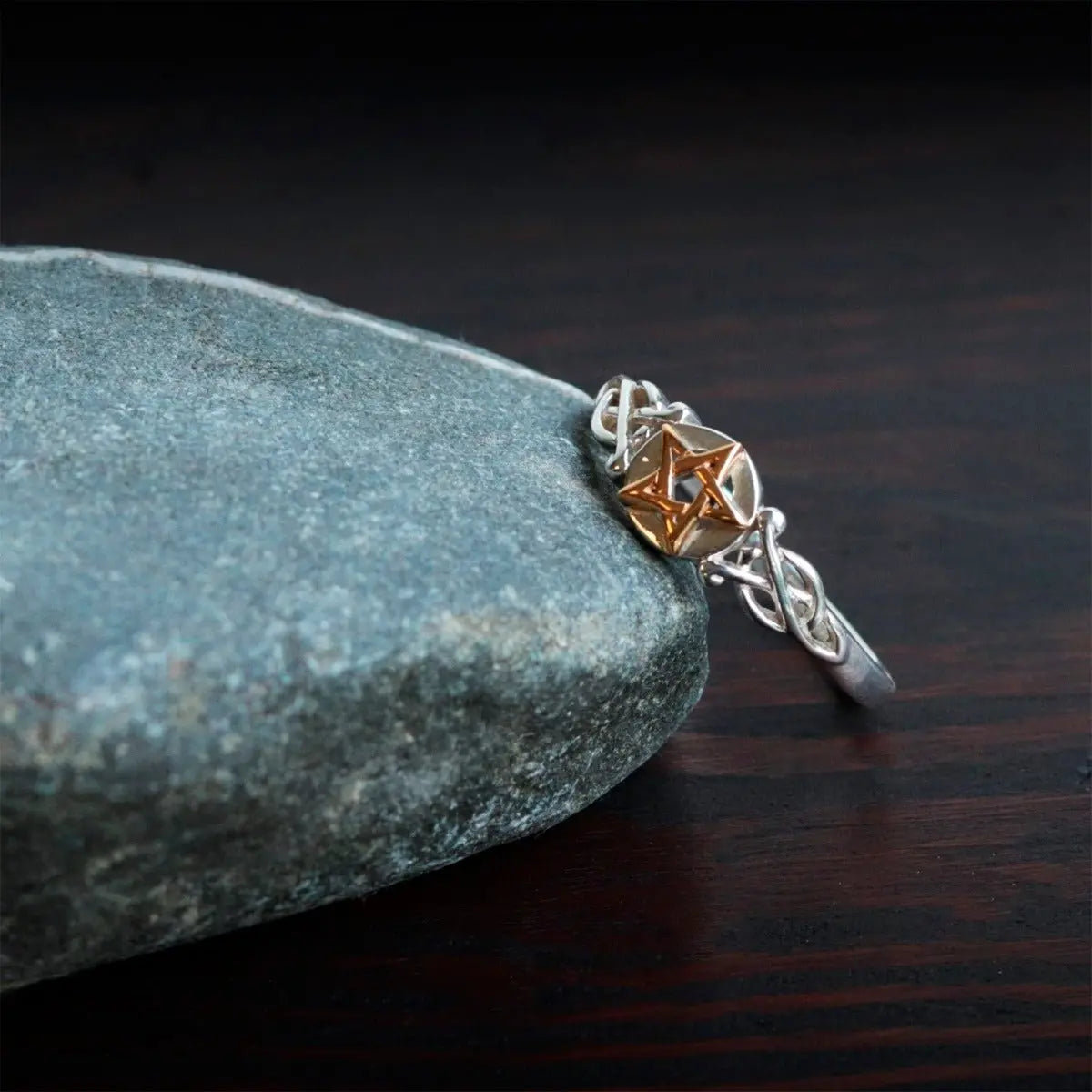 Pentacle Ring in Gold and Silver - 13 Moons