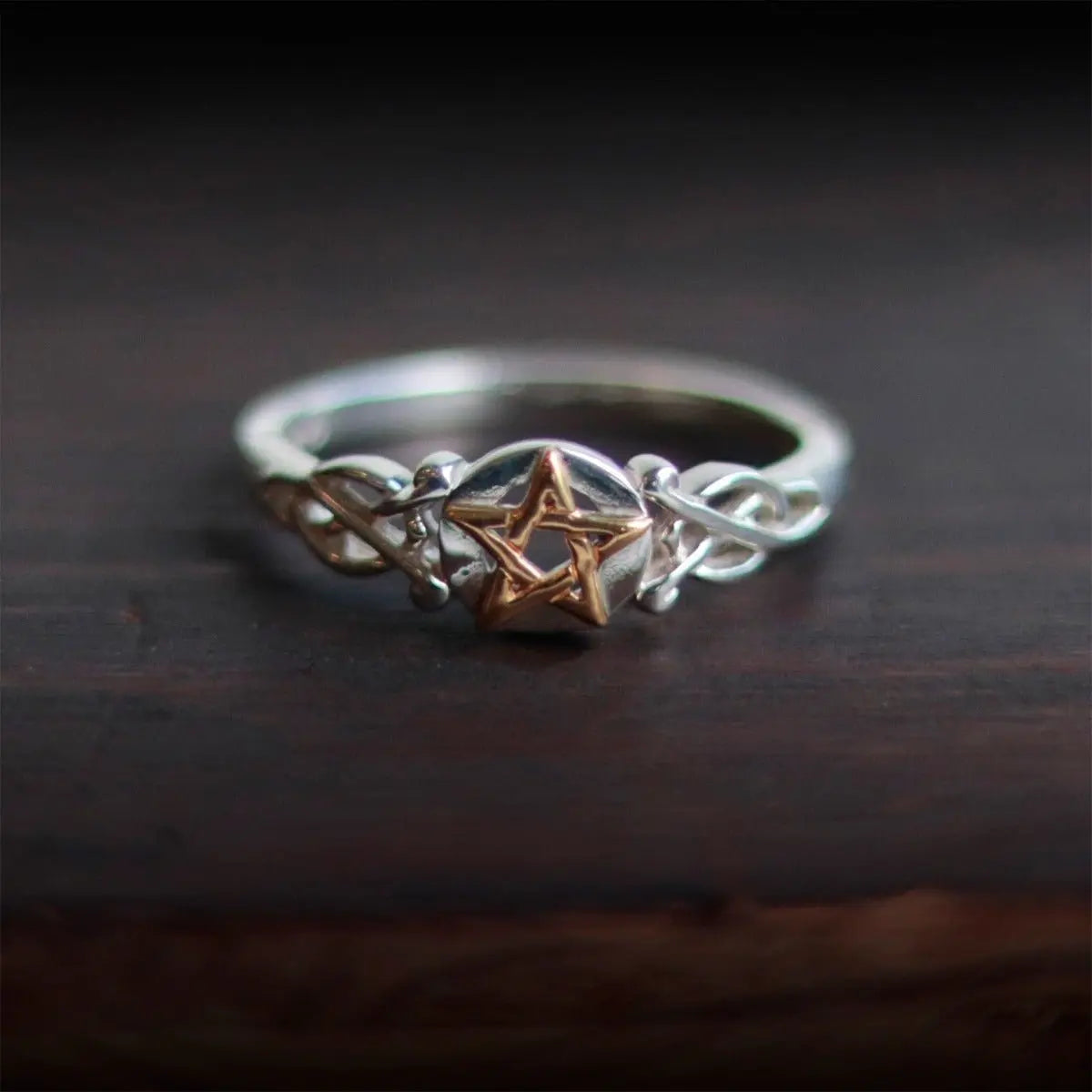 Pentacle Ring in Gold and Silver - 13 Moons
