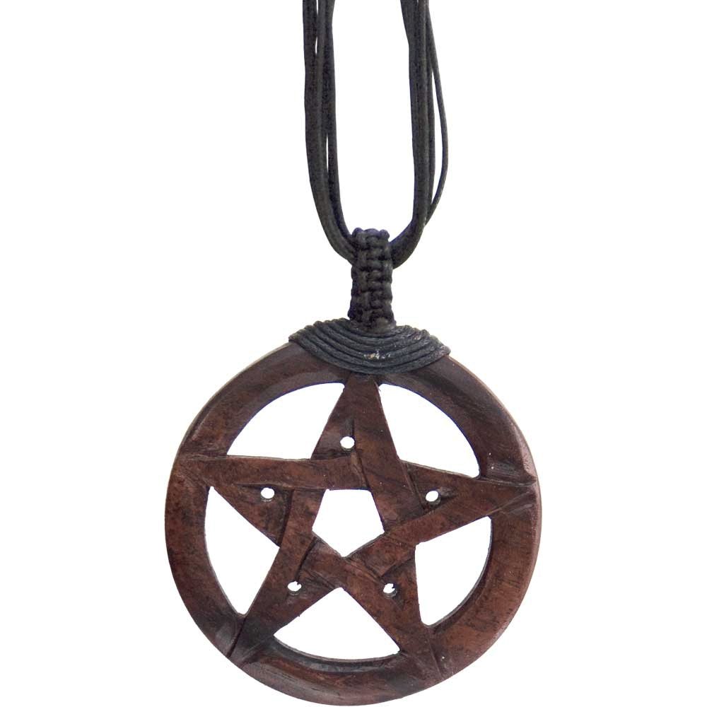 Pentacle Wood Necklace - 13 Moons