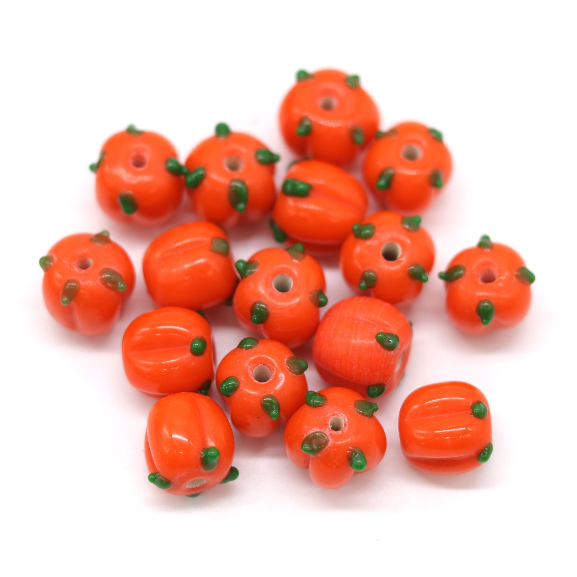 Pumpkin Lampworked Glass Bead - 13 Moons