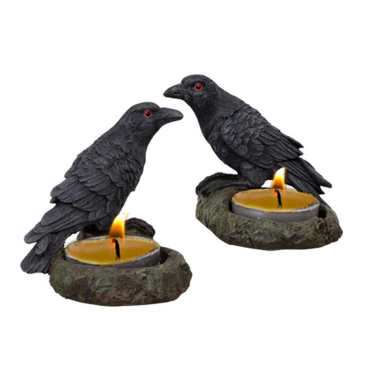Raven Tea Light Candle Holder Set - 13 Moons