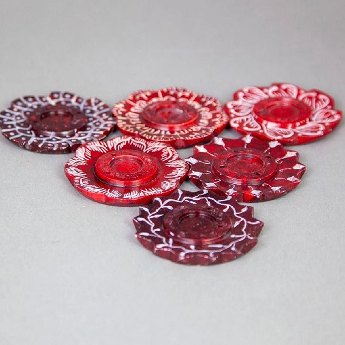 Red Flower Incense Burner - 13 Moons