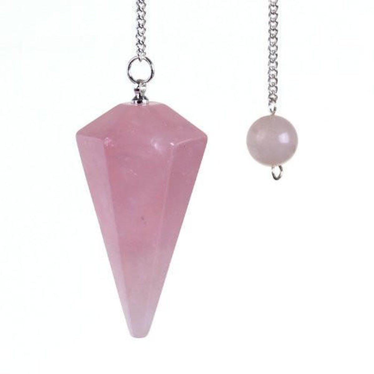 Rose Quartz Faceted Pendulum - 13 Moons