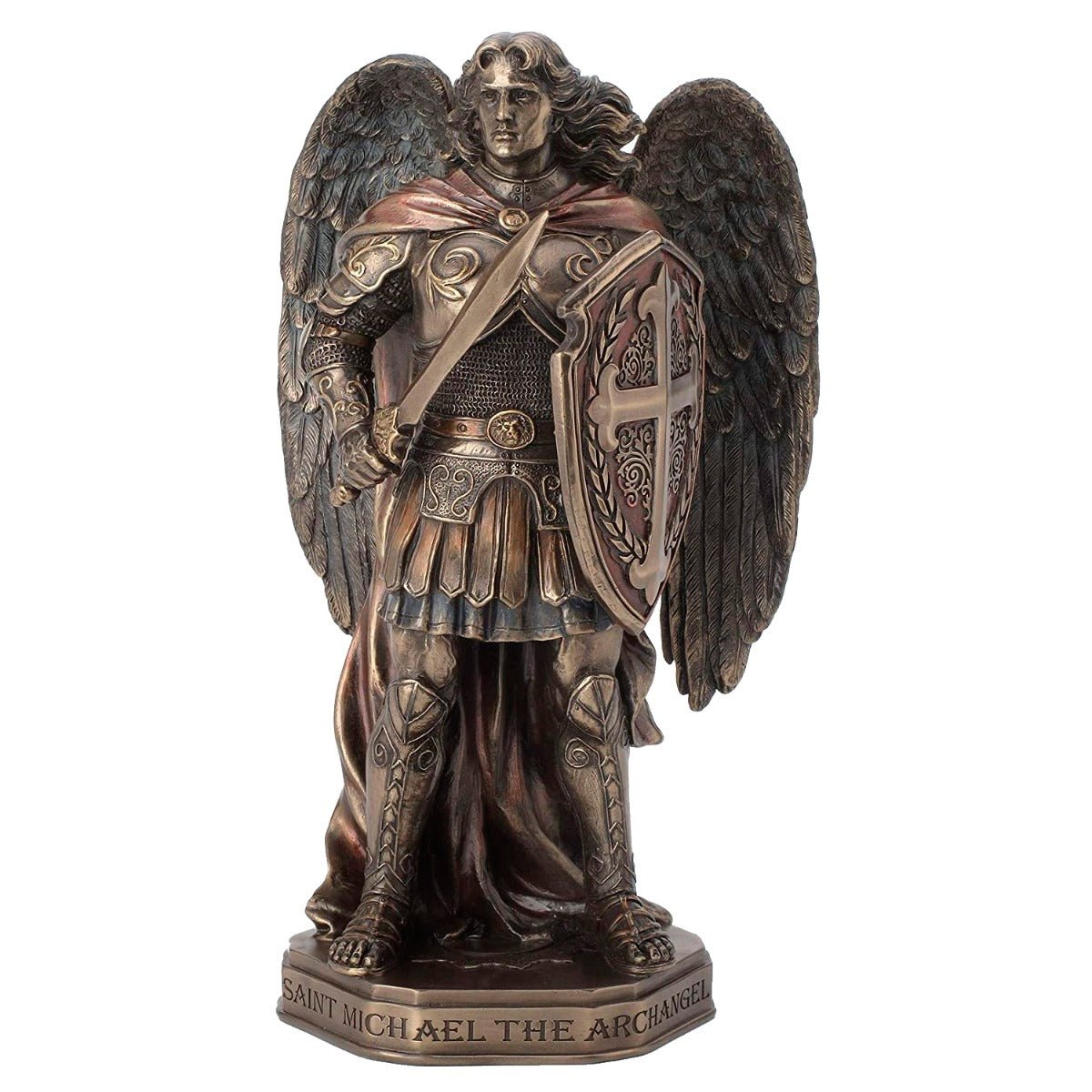 Saint Michael with Shield Statue - 13 Moons