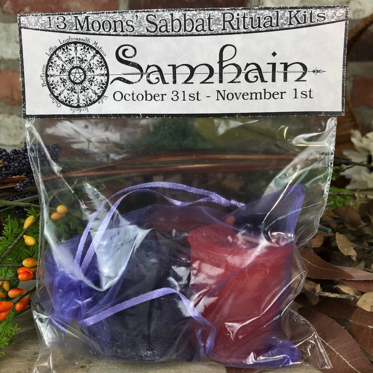 Samhain Candle and Stone Set - 13 Moons