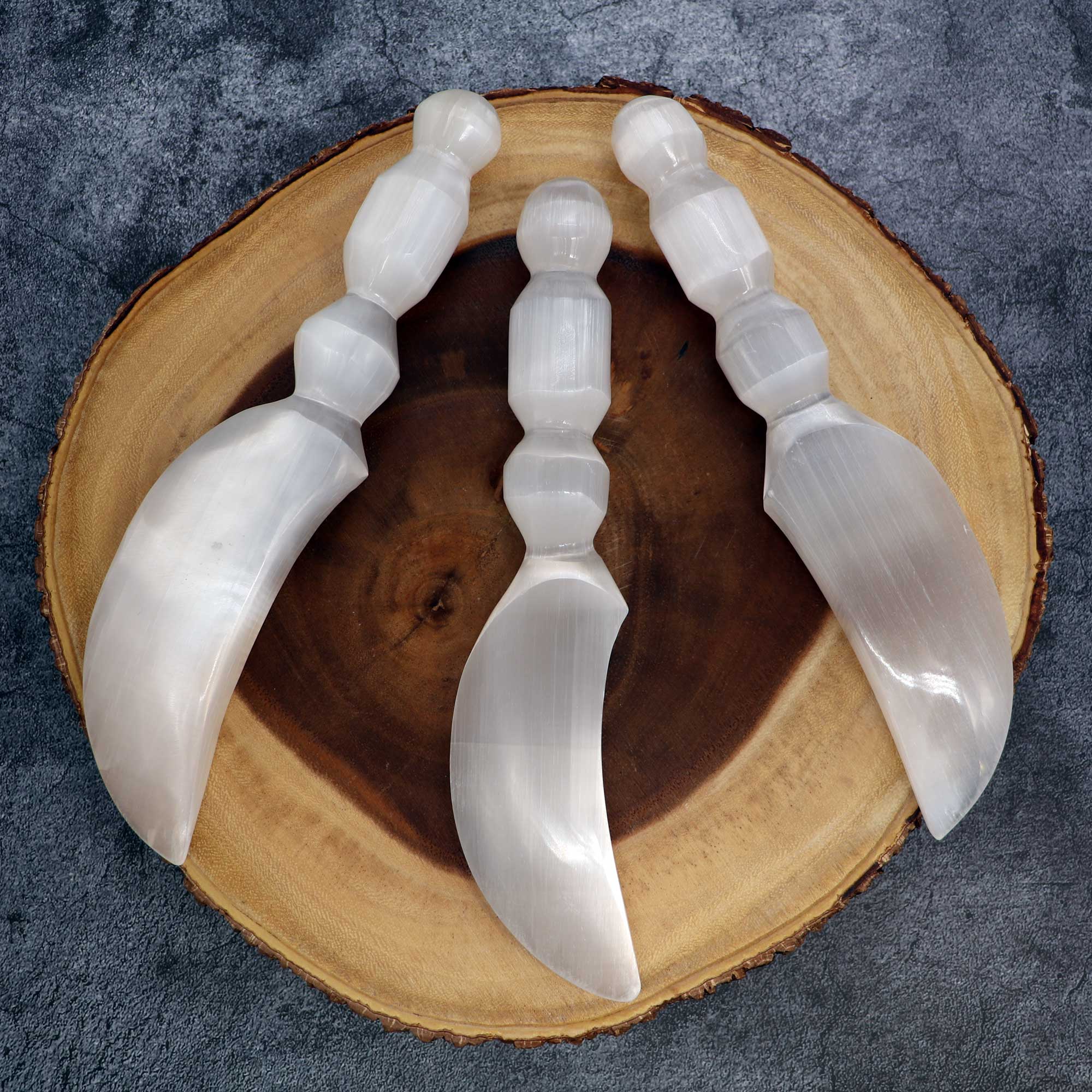 Selenite Moon Goddess Athame - 13 Moons