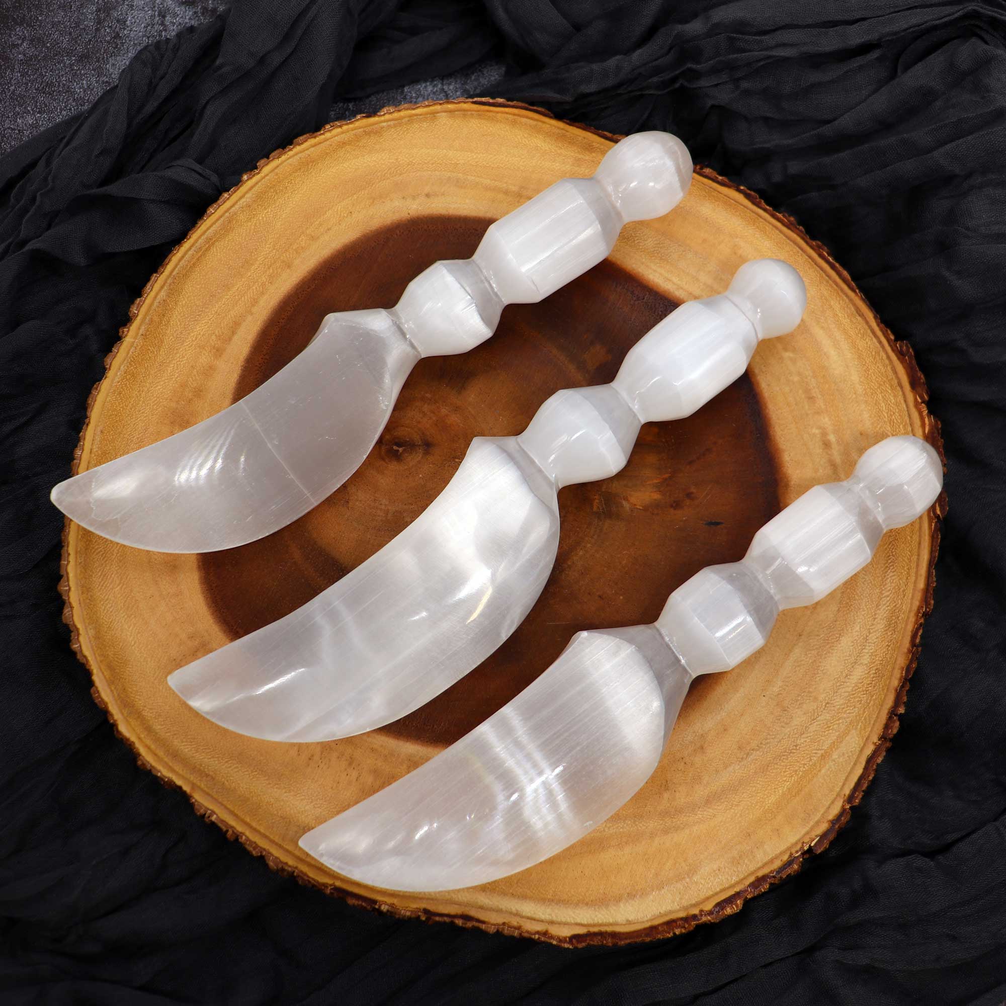 Selenite Moon Goddess Athame - 13 Moons