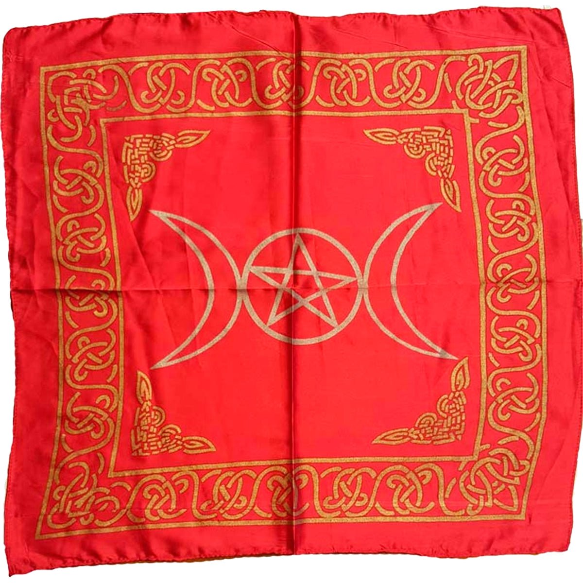 Triple Moon Altar Cloth Red - 13 Moons
