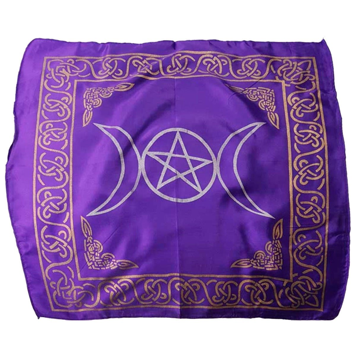 Triple Moon Pentacle Altar Cloth Purple - 13 Moons