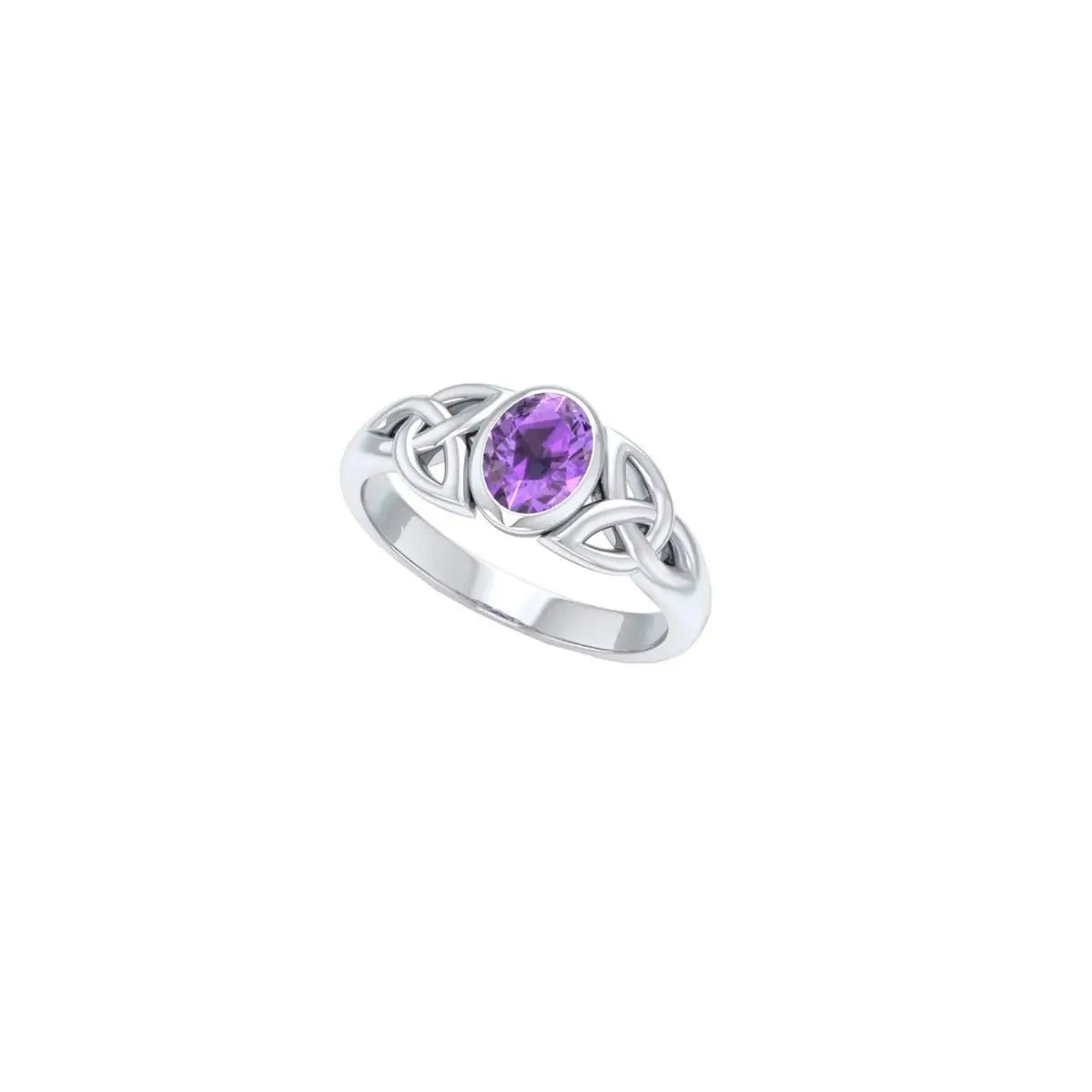 Triquetra Ring with Purple Setting - 13 Moons