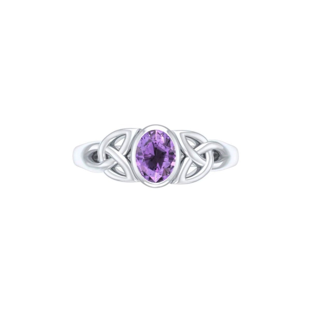 Triquetra Ring with Purple Setting - 13 Moons
