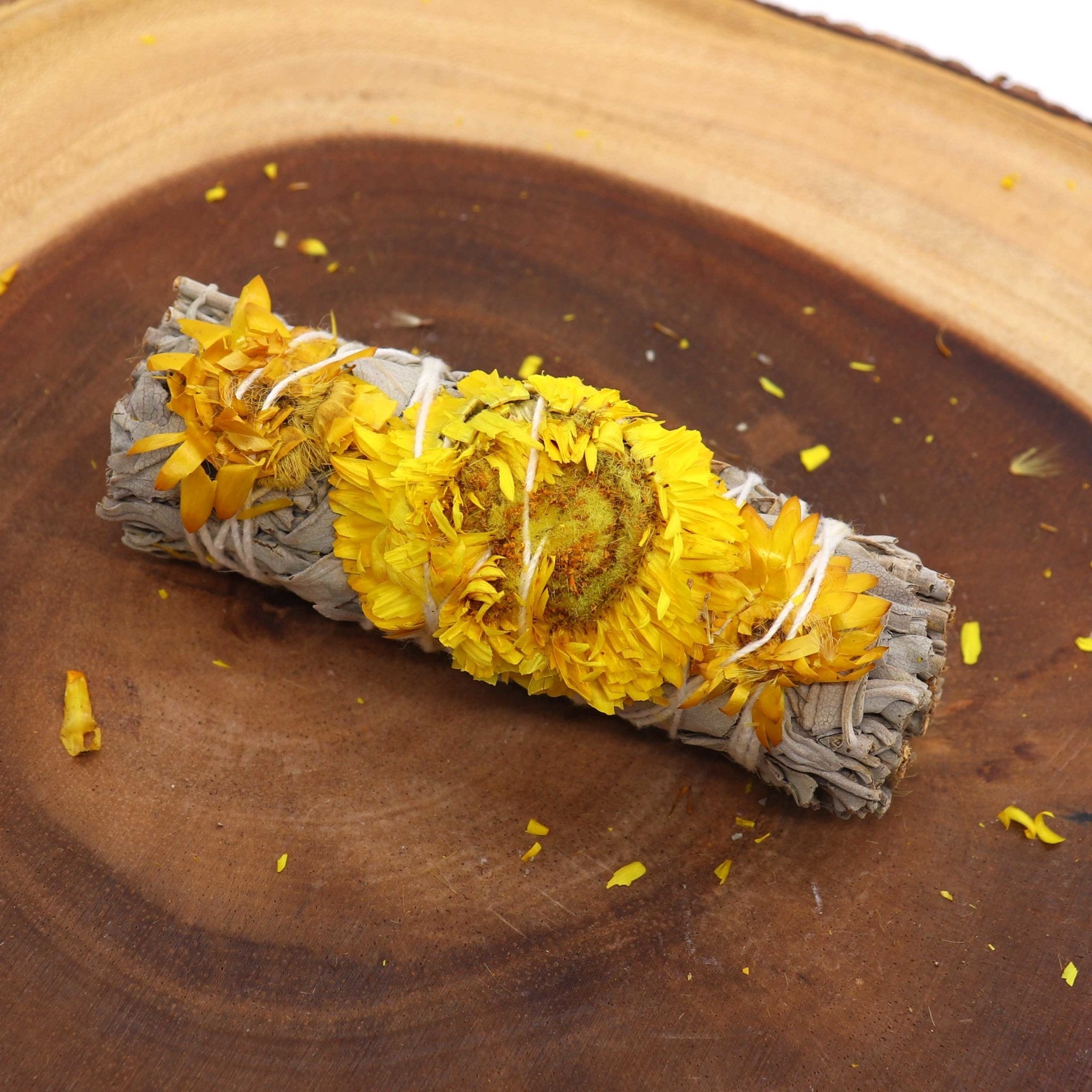 White Sage Sunflower Smudge Stick - 13 Moons