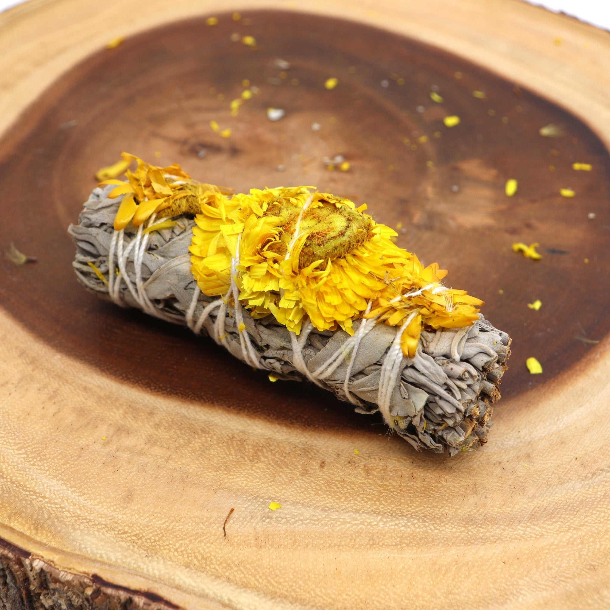 White Sage Sunflower Smudge Stick - 13 Moons