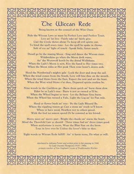 Wiccan Rede Long Poster - 13 Moons