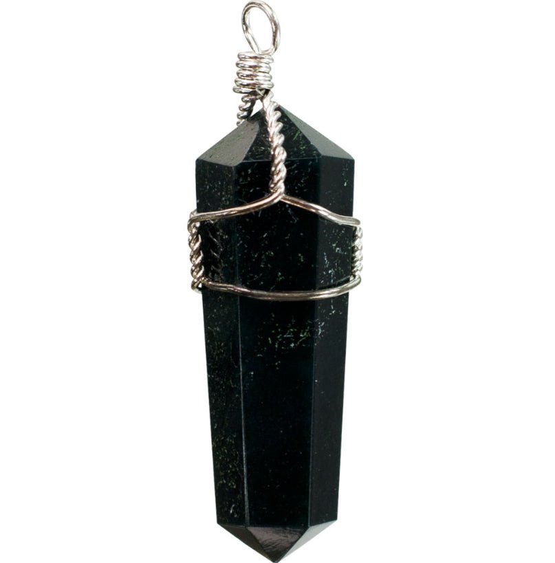 Black Mystical Gem Pendant Black Cord Necklace