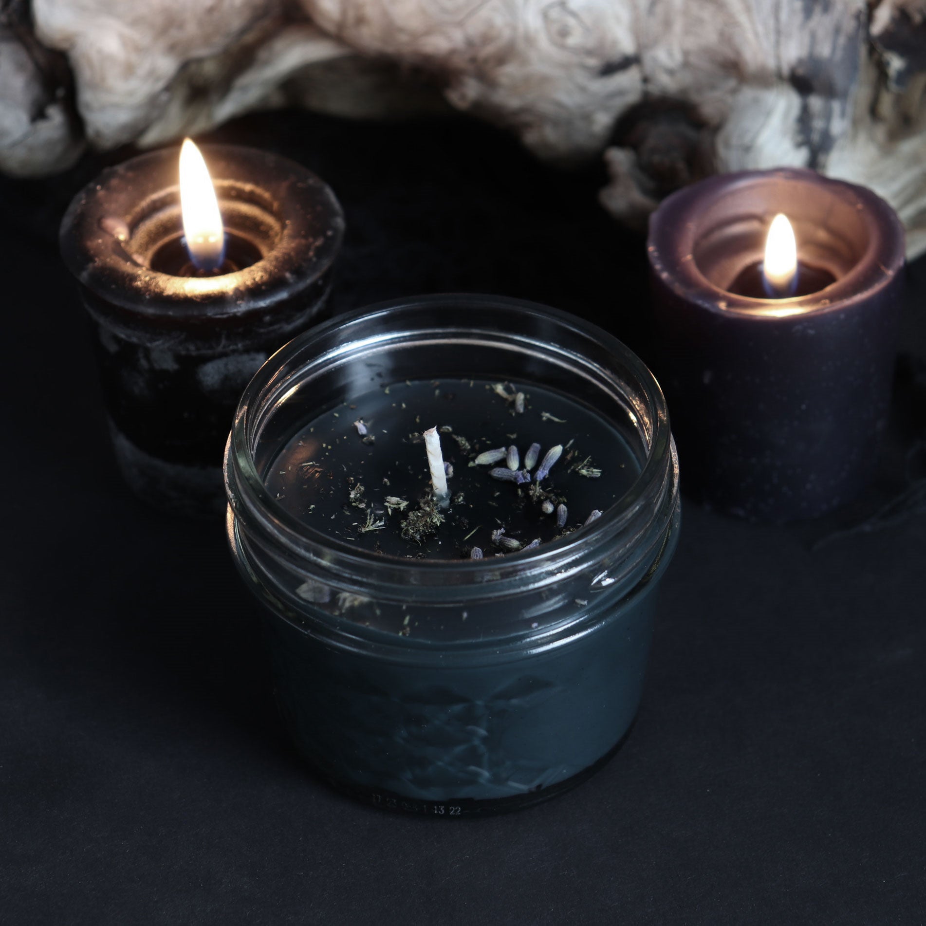 Witch's Black Tobacco Altar Jar Candle - 13 Moons