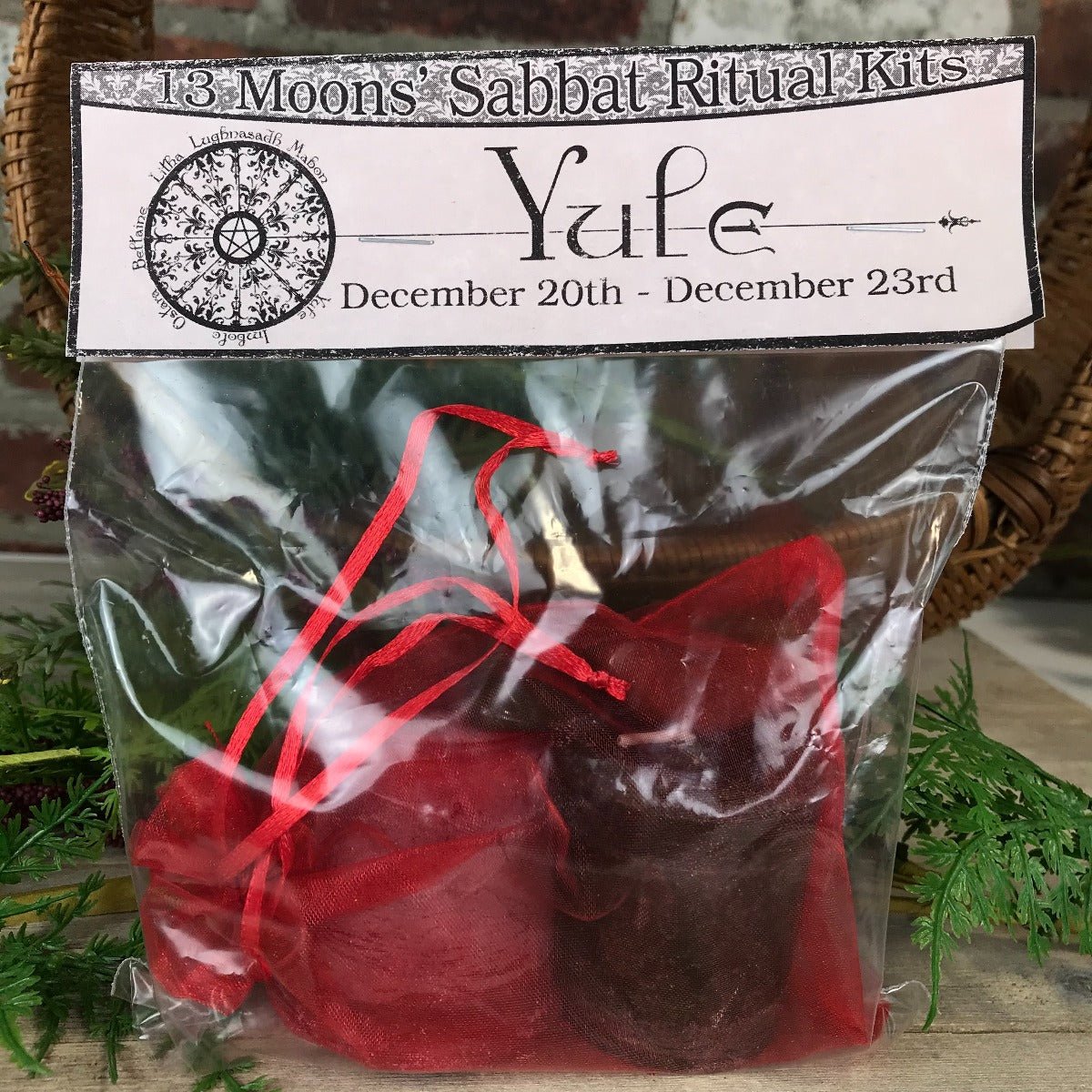 Yule Candle and Stone Set - 13 Moons